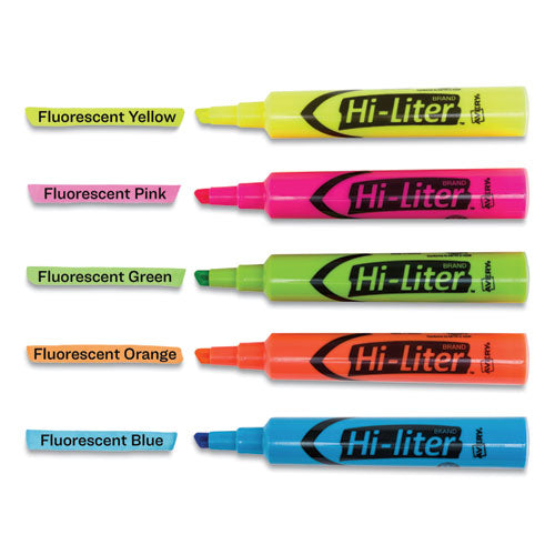 Hi-liter Desk-style Highlighters, Assorted Ink Colors, Chisel Tip, Assorted Barrel Colors, Dozen