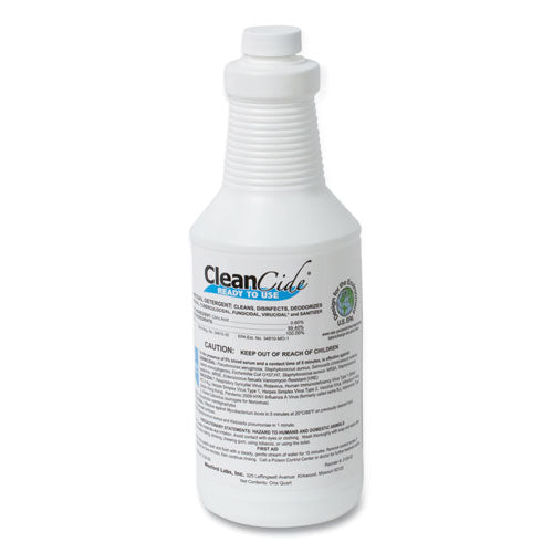 Cleancide Rtu Disinfecting Cleaner, Light Citrus Scent, 32 Oz Bottle, 12 Bottles And 4 Trigger Sprayers/carton