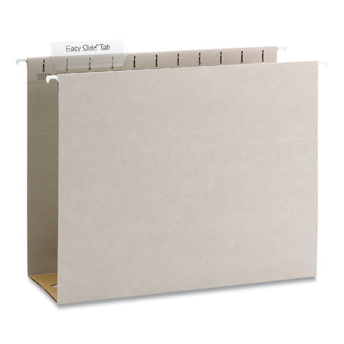 Tuff Extra Capacity Hanging File Folders With Easy Slide Tabs, 4" Capacity, Letter, 1/3-cut Tabs, Steel Gray, 18/box