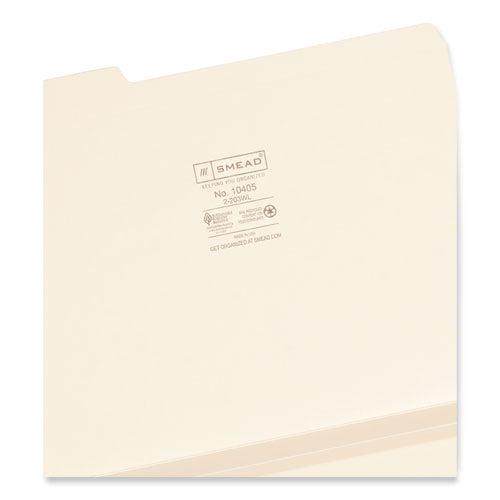 Expandable Heavyweight File Folders, 1/3-cut Tabs: Assorted, Letter Size, 1.5" Expansion, Manila, 50/box