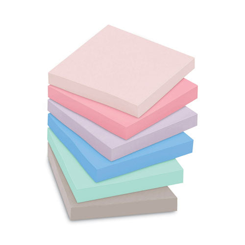 Recycled Notes In Wanderlust Pastels Collection Colors, 3" X 3", 90 Sheets/pad, 12 Pads/pack