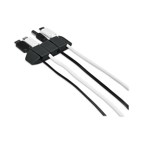 Four Channel Cable Holder Black, 3" X 3", 3/pack