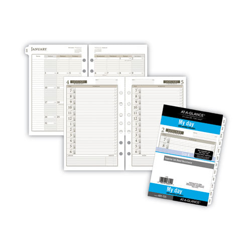 1-page-per-day Planner Refills, 8.5 X 5.5, White Sheets, 12-month (jan To Dec): 2024