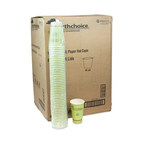 Earthchoice Compostable Paper Cup, 16 Oz, Green, 1,000/carton