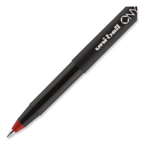 Onyx Roller Ball Pen, Stick, Fine 0.7 Mm, Red Ink, Black/red Barrel, Dozen