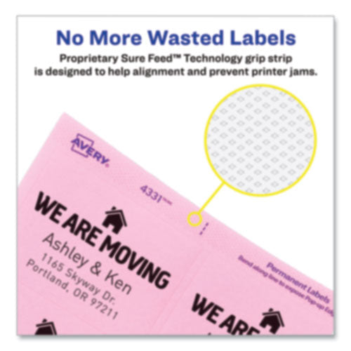 Printable Color Labels With Sure Feed And Easy Peel, 2 X 2.63, Assorted Colors, 15/sheet, 10 Sheets/pack