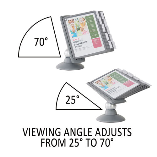 Sherpa Motion Desk Reference System, 10 Panels, Gray Borders