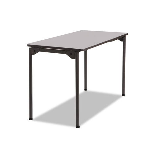 Maxx Legroom Wood Folding Table, Rectangular Top, 96w X 30d X 29.5h, Gray/charcoal