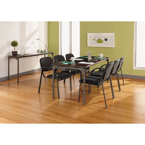 Maxx Legroom Wood Folding Table, Rectangular Top, 96w X 30d X 29.5h, Gray/charcoal