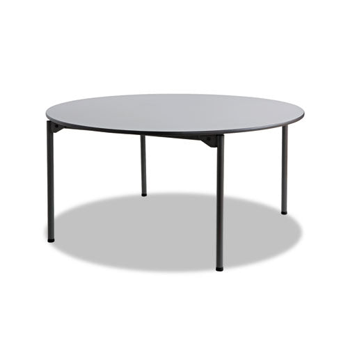 Maxx Legroom Wood Folding Table, Rectangular Top, 96w X 30d X 29.5h, Gray/charcoal