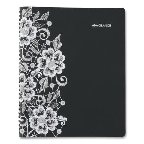 Lacey Weekly Block Format Professional Appointment Book, Lacey Artwork, 11 X 8.5, Black/white, 13-month (jan-jan): 2024-2025