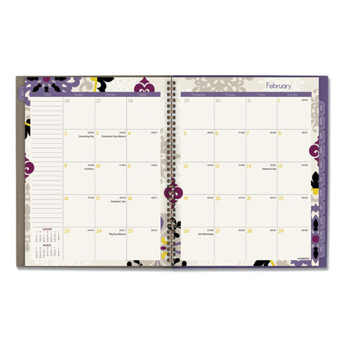 Vienna Weekly/monthly Appointment Book, Vienna Geometric Artwork, 11 X 8.5, Purple/tan Cover, 12-month (jan To Dec): 2024