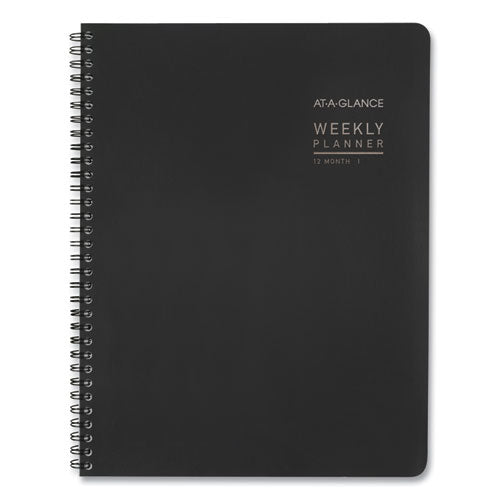 Contemporary Lite Weekly/monthly Planner, 11 X 8.25, Black Simulated Leather Cover, 12-month (jan To Dec): 2024