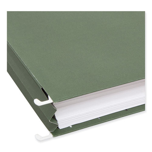 Hanging Pockets With Full-height Gusset, 1 Section, 1.75" Capacity, Letter Size, Straight Tabs, Standard Green, 25/box