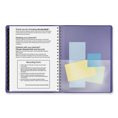 Contemporary Weekly/monthly Planner, 11.38 X 9, Purple Cover, 12-month (jan To Dec): 2024