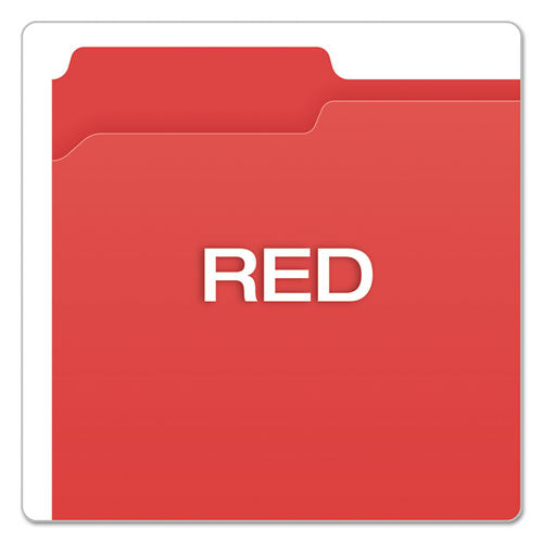 Double-ply Reinforced Top Tab Colored File Folders, 1/3-cut Tabs: Assorted, Letter Size, 0.75" Expansion, Red, 100/box