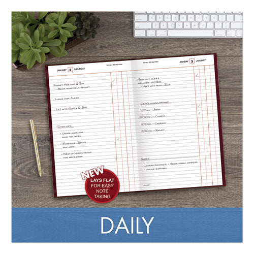 Standard Diary Daily Journal, 2024 Edition, Wide/legal Rule, Red Cover, (210) 12 X 7.75 Sheets