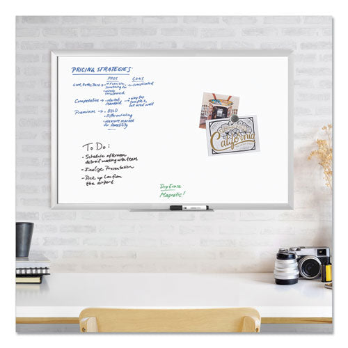 Magnetic Dry Erase Board With Aluminum Frame, 35 X 23, White Surface, Silver Frame