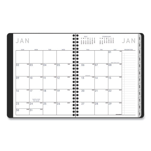 Contemporary Lite Weekly/monthly Planner, 8.75 X 7, Black Simulated Leather Cover, 12-month (jan To Dec): 2024