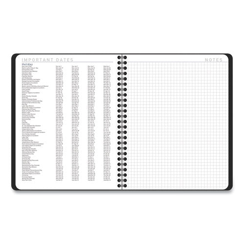 Contemporary Lite Weekly/monthly Planner, 8.75 X 7, Black Simulated Leather Cover, 12-month (jan To Dec): 2024