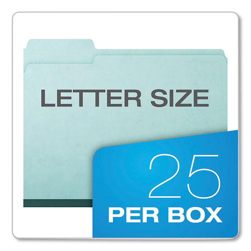 Pressboard Expanding File Folders, 1/3-cut Tabs: Assorted, Letter Size, 1" Expansion, Blue, 25/box