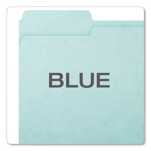 Pressboard Expanding File Folders, 1/3-cut Tabs: Assorted, Letter Size, 1" Expansion, Blue, 25/box