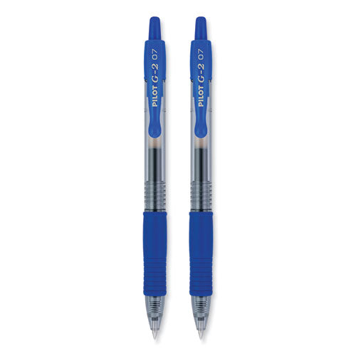 G2 Premium Gel Pen, Retractable, Fine 0.7 Mm, Blue Ink, Smoke/blue Barrel, 2/pack