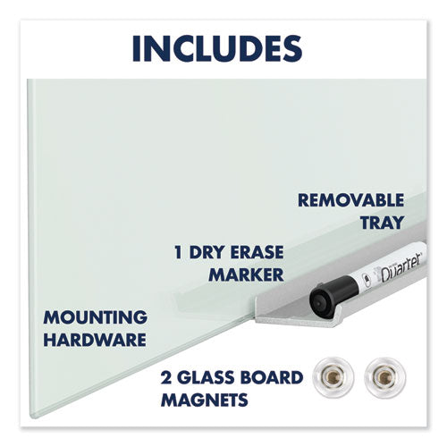 Invisamount Magnetic Glass Marker Board, 50 X 28, White Surface