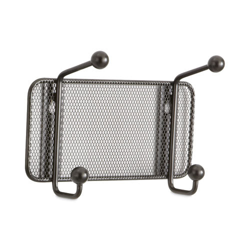 Onyx Mesh Wall Racks, 2-hook, 8.5w X 3d X 5.5h, Black