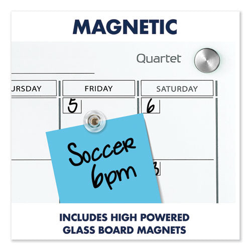 Infinity Magnetic Glass Calendar Board, One Month, 36 X 24, White Surface