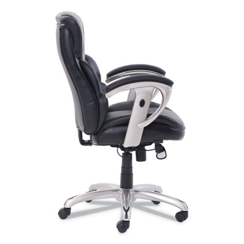 Emerson Task Chair, Supports Up To 300 Lb, 18.75" To 21.75" Seat Height, Black Seat/back, Silver Base