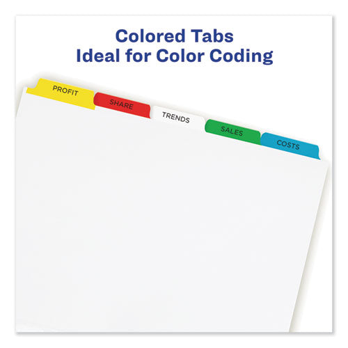 Print And Apply Index Maker Clear Label Dividers, 5-tab, Color Tabs, 11 X 8.5, White, Traditional Color Tabs, 5 Sets