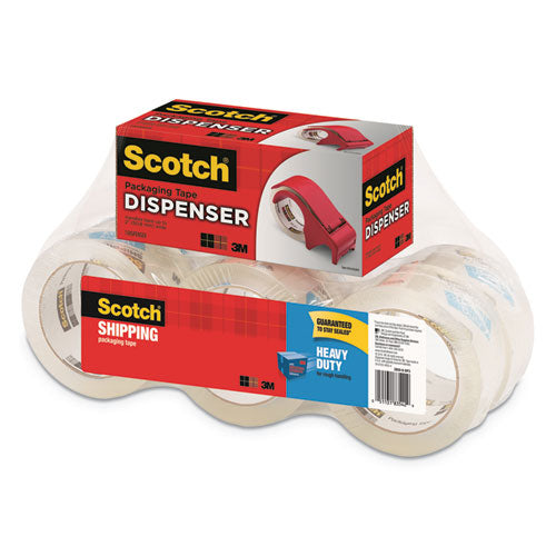 3850 Heavy-duty Packaging Tape With Dp300 Dispenser, 3" Core, 1.88" X 54.6 Yds, Clear, 6/pack