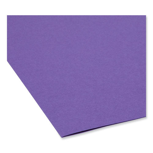 Reinforced Top Tab Colored File Folders, 1/3-cut Tabs: Assorted, Letter Size, 0.75" Expansion, Purple, 100/box