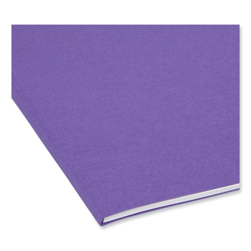 Reinforced Top Tab Colored File Folders, 1/3-cut Tabs: Assorted, Letter Size, 0.75" Expansion, Purple, 100/box