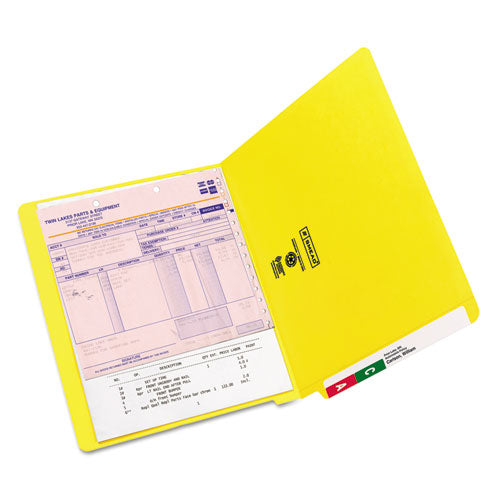 Shelf-master Reinforced End Tab Colored Folders, Straight Tabs, Letter Size, 0.75" Expansion, Yellow, 100/box