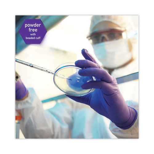 Purple Nitrile Exam Gloves, 242 Mm Length, Small, Purple, 100/box