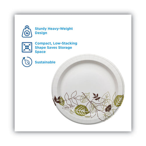 Pathways Soak Proof Shield  Heavyweight Paper Plates, Wisesize, 5.88" Dia, Green/burgundy, 500/carton