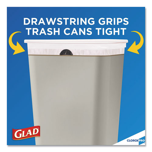 Tall Kitchen Drawstring Trash Bags, 13 Gal, 0.72 Mil, 24" X 27.38", Gray, 100 Bags/box, 4 Boxes/carton