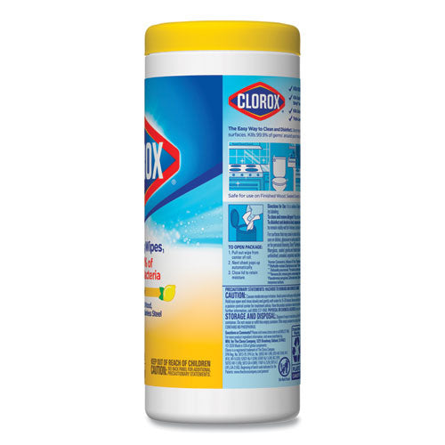 Disinfecting Wipes, 1-ply, 7 X 8, Crisp Lemon, White, 35/canister