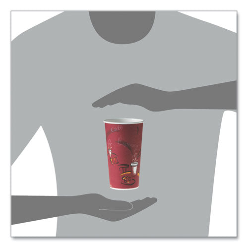 Single-sided Poly Paper Hot Cups, 20 Oz, Bistro Design, 600/carton