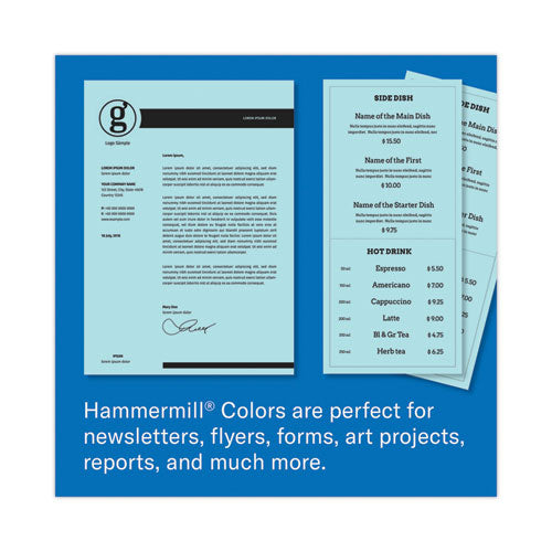 Colors Print Paper, 20 Lb Bond Weight, 8.5 X 11, Blue, 500 Sheets/ream, 10 Reams/carton