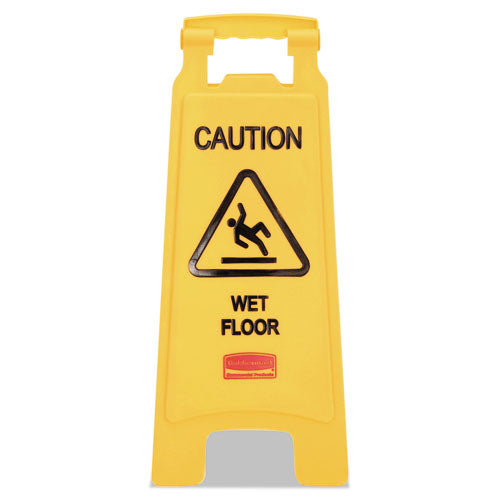 Caution Wet Floor Sign, 11 X 12 X 25, Bright Yellow