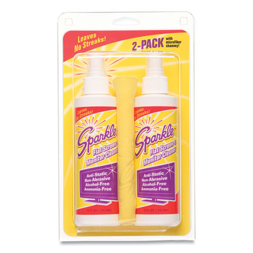 Flat Screen And Monitor Cleaner, Pleasant Scent, 8 Oz Bottle, 2/pack