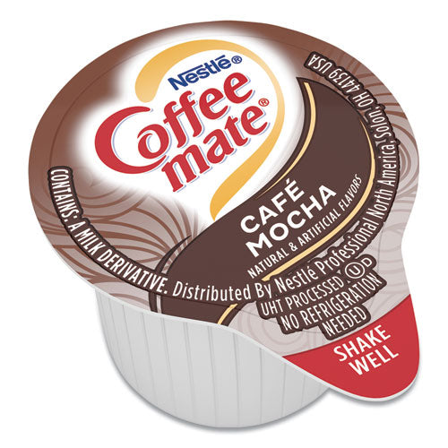 Liquid Coffee Creamer, Cafe Mocha, 0.38 Oz Mini Cups, 50/box, 4 Boxes/carton, 200 Total/carton