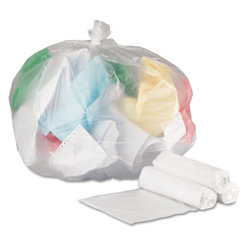 High-density Can Liners, 33 Gal, 9 Microns, 33" X 39", Natural, 25 Bags/roll, 20 Rolls/carton