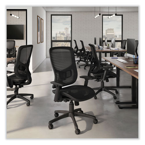 Flexfit Kroy Mesh Task Chair, Supports Up To 275 Lbs, 18.9 To 22.76" Seat Height, Black Seat, Black Back, Black Base