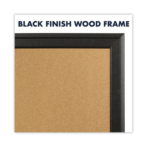 Cork Bulletin Board With Black Frame, 17 X 11, Natural Surface