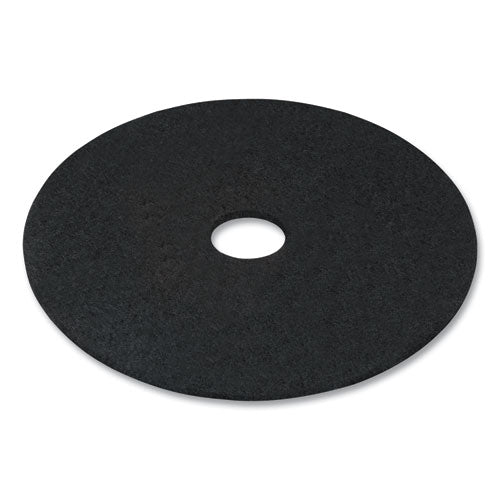 Stripping Floor Pads, 17" Diameter, Black, 5/carton