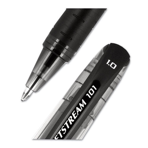 Jetstream 101 Roller Ball Pen, Stick, Bold 1 Mm, Black Ink, Black Barrel, Dozen